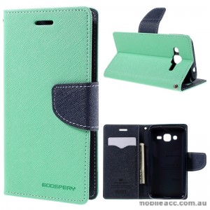 Korean Mercury Fancy Dairy Wallet Case For Samsung Galaxy J2 - Mint Green