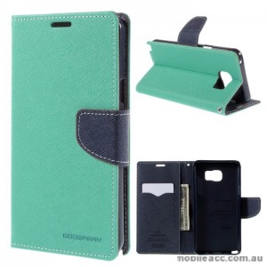 Korean Mercury Fancy Diary Wallet Case Cover for Samsung Galaxy Note 5 Green