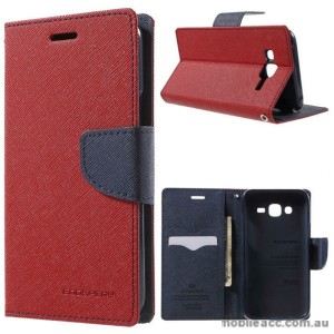Korean Mercury Fancy Diary Wallet Case Cover for Samsung Galaxy J3 2016 Red