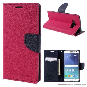 Korean Mercury Fancy Diary Wallet Case Cover for Samsung Galaxy J3 2016 Hot Pink