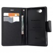 Mercury Goopsery Fancy Diary Wallet Case for Sony Xperia Z1 Compact - Black