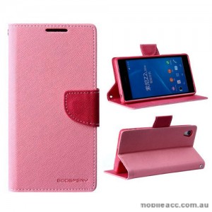 Mercury Goospery Fancy Diary Wallet Case for Sony Xperia Z2 - Baby Pink