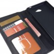 Synthetic Leather Wallet Case for sony Xperia M2 - Black