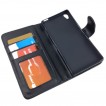Synthetic Leather Wallet Case for Sony Xperia Z3 - Black