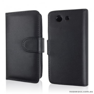 Synthetic Leather Wallet Case for Sony Xperia Z3 Compact - Black