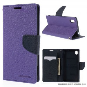 Korean Mercury Goospery Fancy Diary Wallet Case for Sony Xperia M4 Purple