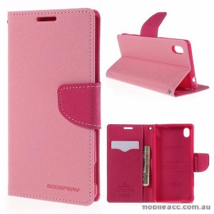 Korean Mercury Goospery Fancy Diary Wallet Case for Sony Xperia M4 Light Pink
