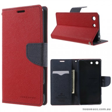 Korean Mercury Fancy Diary Wallet Case for Sony Xperia M5 Red