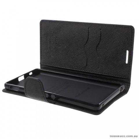Korean Mercury Fancy Dailry Wallet Case Cover for HTC E9 Plus Black