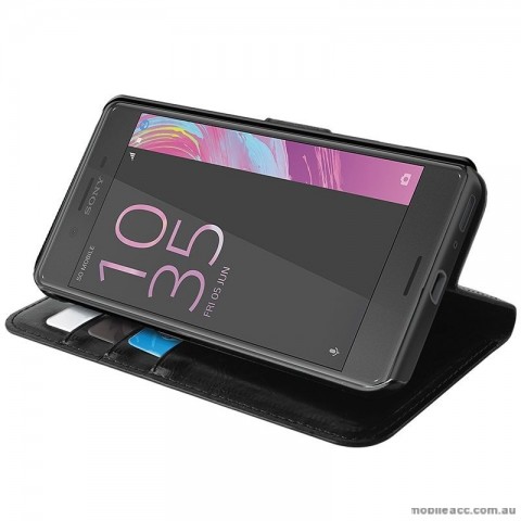 Mooncase Stand Wallet Case For Sony Xperia XA - Black