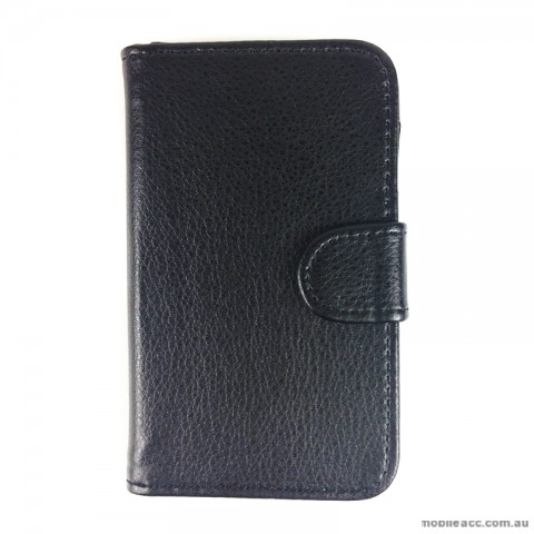 Litchi Skin Synthetic Leather Wallet Case for LG Optimus F5 P875 - Black