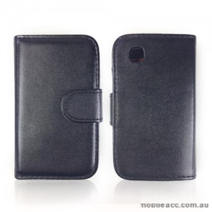Synthetic Leather Wallet Case Cover for LG L40 - Black