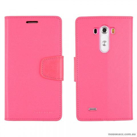 Korean Mercury Sonata Wallet Case for LG G3 - Hot Pink
