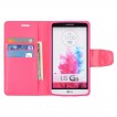 Korean Mercury Sonata Wallet Case for LG G3 - Hot Pink