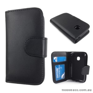 Synthetic Leather Wallet Case Cover for LG L20 - Black