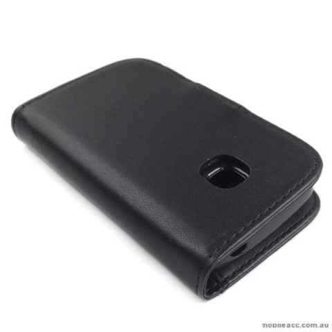 Synthetic Leather Wallet Case Cover for LG L20 - Black