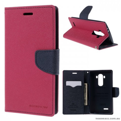 Korean Mercury Fancy Diary Wallet Case Cover LG G4 - Hot Pink