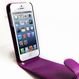 Synthetic Leather Flip Case for iPhone 5/5S/SE - Purple