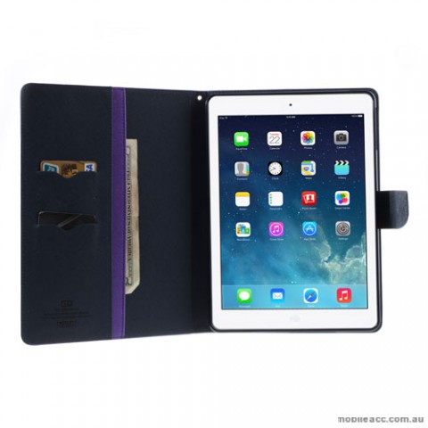  Mercury Goospery Fancy Diary Case for iPad Mini / iPad Mini 2 - Purple