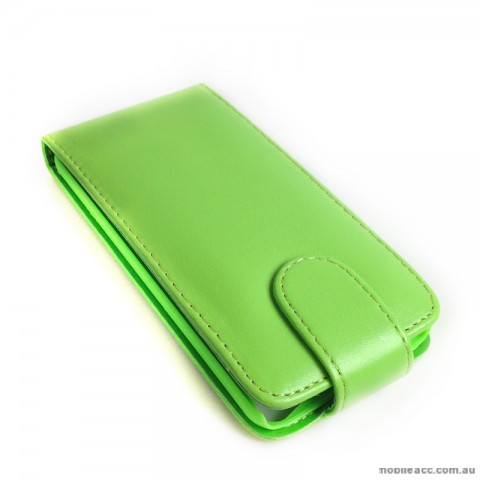 Synthetic PU Leather Flip Pouch Case for Apple iPod Touch 5 - Green