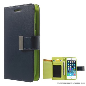 Korean Mercury Rich Diary Wallet Case for iPhone 6/6S - Navy Blue