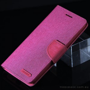 Korean Mercury Daily Canvas Diary Wallet Case for iPhone 6/6S Pink