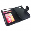 Litchi Skin Synthetic Leather Wallet Case for Blackberry Q10 - Black
