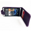 Synthetic PU Leather Flip Case for HTC One M7 - Purple