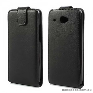 Synthetic Leather Flip Case Cover for HTC Desire 601 - Black