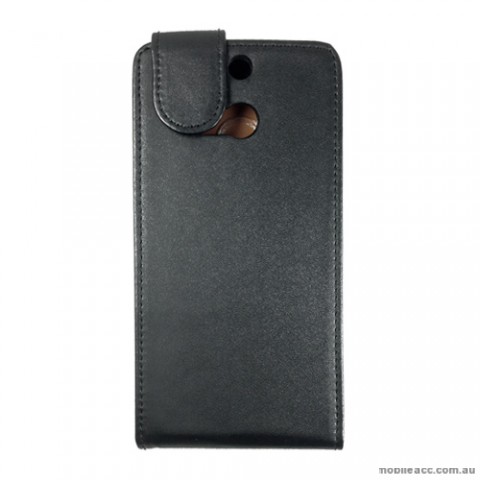 Synthetic Leather Flip Case Cover for HTC One M8 - Black