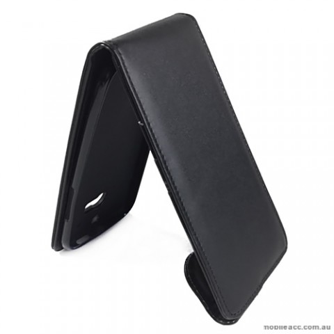 Synthetic Leather Flip Case Cover for HTC One M8 - Black