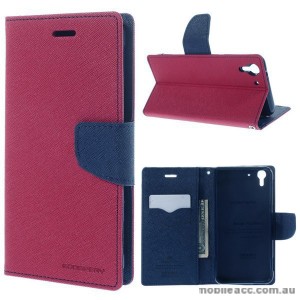 Korean Mercury Fancy Diary Wallet Case for HTC Desire Eye - Hot Pink