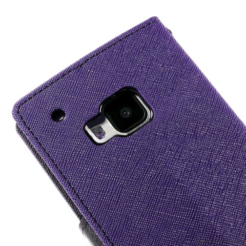 Korean Mercury Fancy Diary Wallet Case for HTC One M9 - Purple