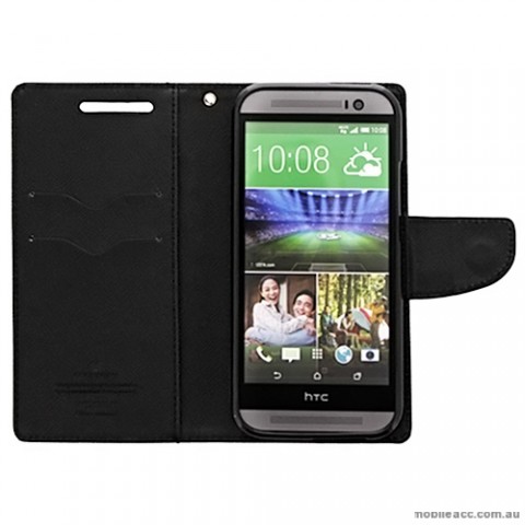 Korean Mercury Wallet Case for HTC One Max - Black