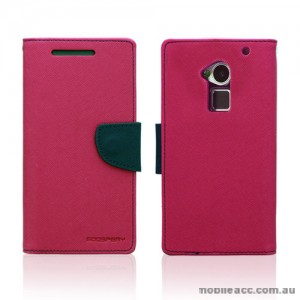 Korean Mercury Wallet Case for HTC One Max - Hot Pink