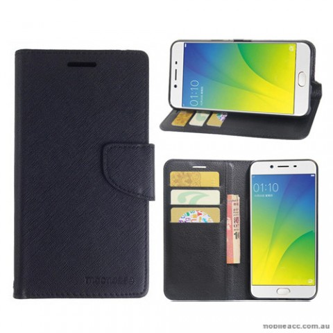 Mooncase Stand Wallet Case for Oppo A77 - Black 