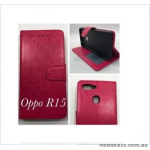 Wallet Case For oppo  R15 hotpink