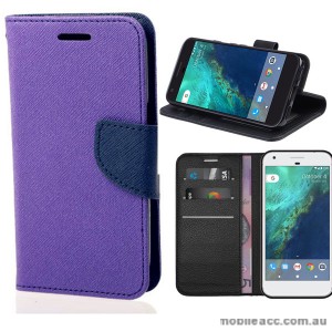 Mooncase Stand Wallet Case For Telstra Google Pixel - Purple
