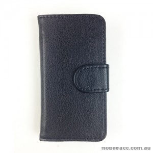 Synthetic PU Leather Wallet Case for Telstra Pulse ZTE T790 - Black
