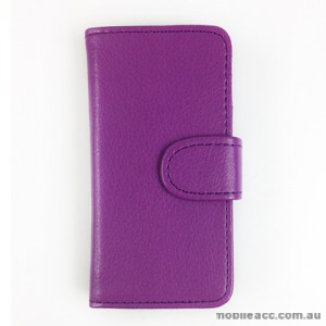 Synthetic PU Leather Wallet Case for Telstra Pulse ZTE T790 - Purple