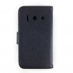 Synthetic Leather Wallet Case for Telstra Huawei Ascend Y300 - Black