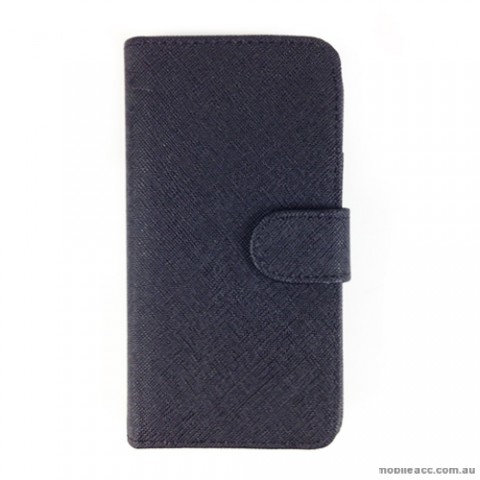 Synthetic Leather Wallet Case Cover for LG Google Nexus 5 - Black
