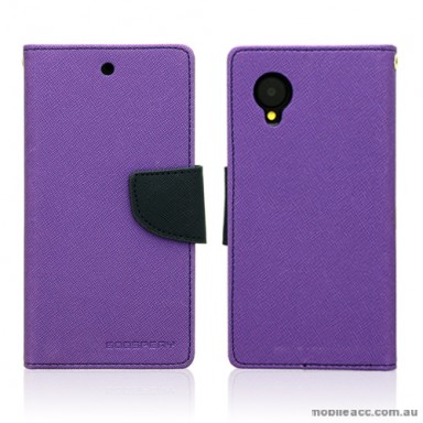 Mercury Goospery Fancy Diary Wallet Case Cover for LG Google Nexus 5 - Purple