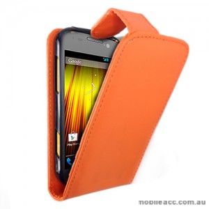 Synthetic Leather Flip Case for Telstra Dave 4G T83 × 2- Orange