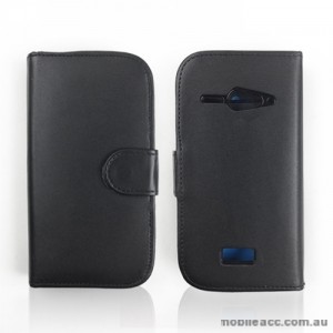 Synthetic Leather Wallet Case for Telstra Dave T83 × 2- Black