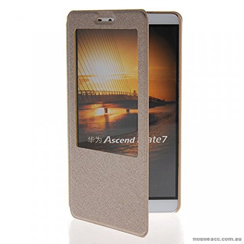Huawei Ascend Mate 7 Window View Flip Cover - Gold