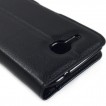 Litchi Skin Wallet Case Cover for Huawei Ascend Y600 - Black