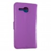 Litchi Skin Wallet Case Cover for Huawei Ascend Y600 - Purple