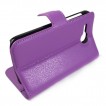 Litchi Skin Wallet Case Cover for Huawei Ascend Y600 - Purple