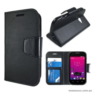 Telstra Evolution T80 Stand TPU In Wallet Case - Black
